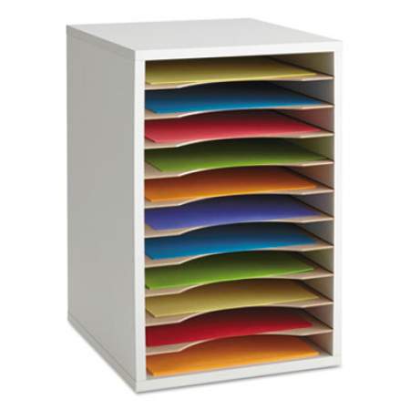 Safco Wood Vertical Desktop Literature Sorter, 11 Sections 10 5/8 x 11 7/8 x 16, Gray (9419GR)