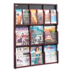 Safco Expose Adjustable Magazine/Pamphlet 9 Pocket Display, 29.75w x 2.5d x 38.25h, Mahogany (5702MH)
