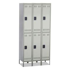 Safco Double-Tier, Three-Column Locker, 36w x 18d x 78h, Two-Tone Gray (5526GR)
