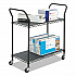Wire Utility Cart, Metal, 2 Shelves, 400 lb Capacity, 43.75