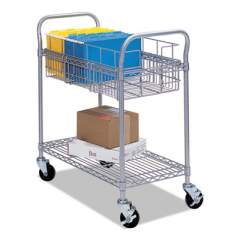 Safco Wire Mail Cart, 600-lb Capacity, 18.75w x 26.75d x 38.5h, Metallic Gray (5235GR)