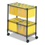 Safco Two-Tier Rolling File Cart, 25.75w x 14d x 29.75h, Black (5278BL)