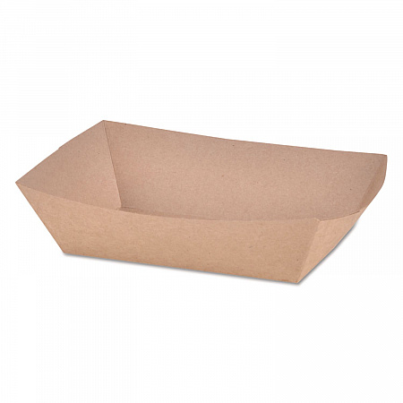 Eco Food Trays, 2 lb Capacity, Brown, Paper, 1,000/Carton (0517)