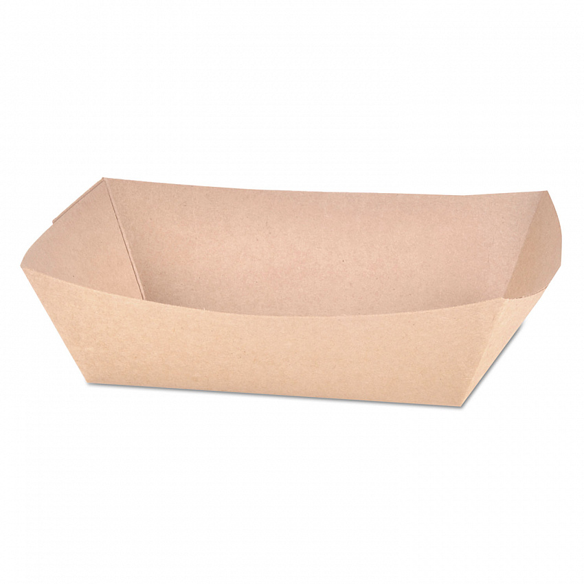 Eco Food Trays, 2.5 lb Capacity, 6.54 x 4.06 x 1.73, Brown, Paper, 500/Carton (0521)