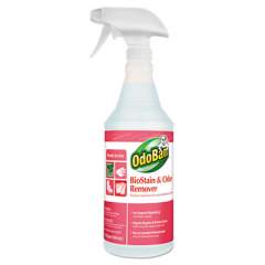 OdoBan Biostain And Odor Remover, Clean Fresh Scent, 32 Oz Spray Bottle, 12/carton (960062QC12)