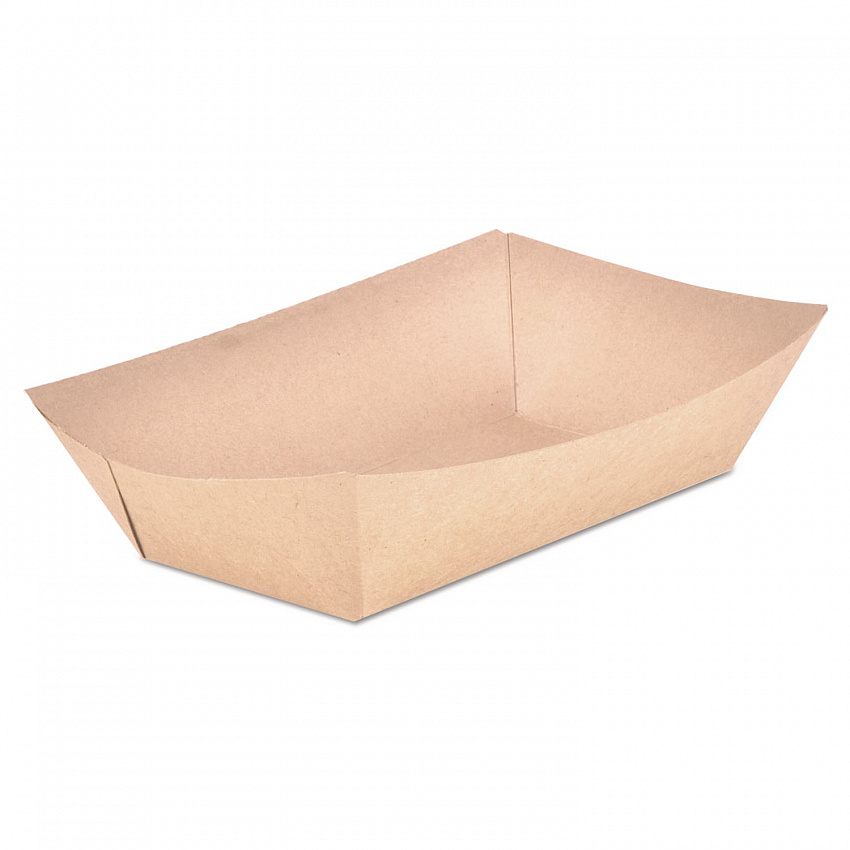 Eco Food Trays, 5 lb Capacity, Brown, Paper, 500/Carton (0529)