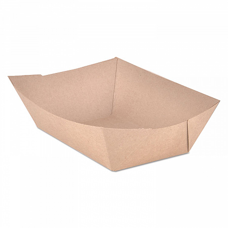 Eco Food Trays, 3 lb Capacity, Brown, Paper, 500/Carton (0525)