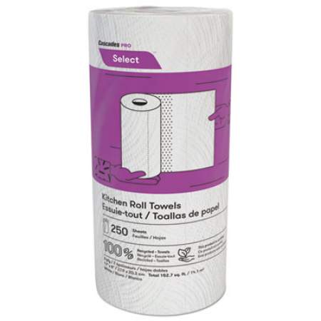 Cascades PRO Select Kitchen Roll Towels, 2-Ply, 8 x 11, 250/Roll, 12/Carton (K250)