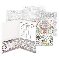 Smead Two-Pocket Coloring Folder, School Subject Designs, Letter Size, 4/Pack (87910)