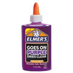 Elmer's School Glue Disappearing Purple, 5 oz, Dries Clear, 6/Pack (E5500)
