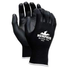 MCR Safety Economy PU Coated Work Gloves, Black, Large, 1 Dozen (9669L)