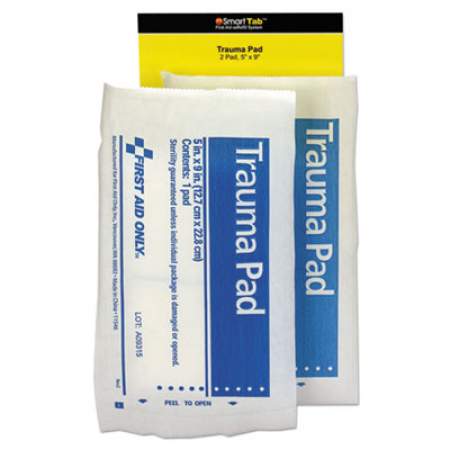 First Aid Only SmartCompliance Refill Trauma Pad, 5 x 9, White, 2/Bag (FAE6024)