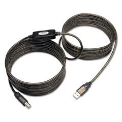 Tripp Lite USB 2.0 Active Repeater Cable, A to B (M/M), 25 ft., Black (U042025)