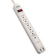 Tripp Lite Protect It! Surge Protector, 6 Outlets/2 USB, 6 ft Cord, 990 Joules, Gray (TLP606USB)