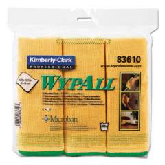 WypAll Microfiber Cloths, Reusable, 15 3/4 x 15 3/4, Yellow, 6/Pack (83610)