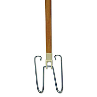 Wedge Dust Mop Head Frame/Lacquered Wood Handle, 0.94" dia x 48" Length, Natural (1492)