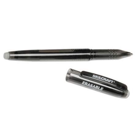 AbilityOne 7520016580390 SKILCRAFT Erasable Re-Write Gel Pen, Stick, Fine 0.5 mm, Black Ink, Black Barrel, Dozen