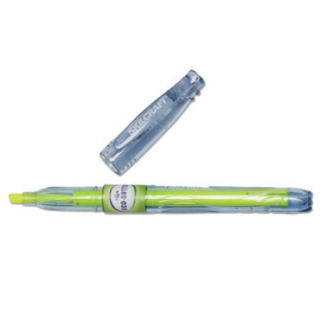 AbilityOne 7520016578559 SKILCRAFT Eco-Bottle Recycled Highlighter, Yellow Ink, Chisel Tip, Clear/Yellow Barrel, Dozen
