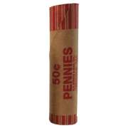 Iconex Preformed Tubular Coin Wrappers, Pennies, $.50, 1000 Wrappers/Carton (65029)