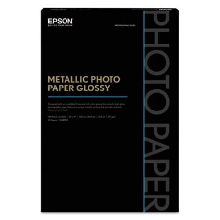 Epson Professional Media Metallic Gloss Photo Paper, 5.5 mil, 13 x 19, White, 25/Pack (S045590)
