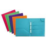 Oxford Divide It Up Four-Pocket Poly Folder, 110-Sheet Capacity, 11 x 8.5, Assorted (99837)