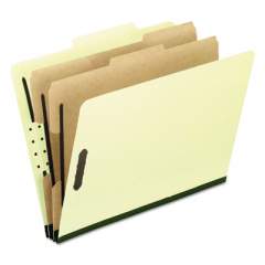 Pendaflex Four-, Six-, and Eight-Section Pressboard Classification Folders, 2 Dividers, Embedded Fasteners, Letter, Light Green, 10/Box (1257G)