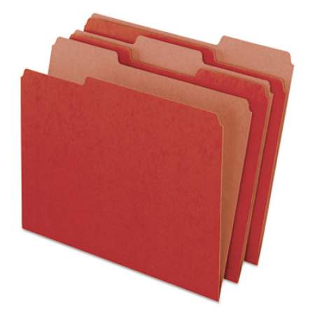 Pendaflex Earthwise by 100% Recycled Colored File Folders, 1/3-Cut Tabs, Letter Size, Red, 100/Box (04311)