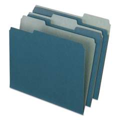 Pendaflex Earthwise by 100% Recycled Colored File Folders, 1/3-Cut Tabs, Letter Size, Blue, 100/Box (04302)