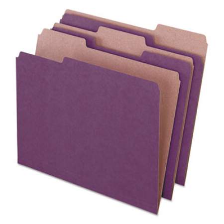 Pendaflex Earthwise by 100% Recycled Colored File Folders, 1/3-Cut Tabs, Letter Size, Violet, 100/Box (04335)