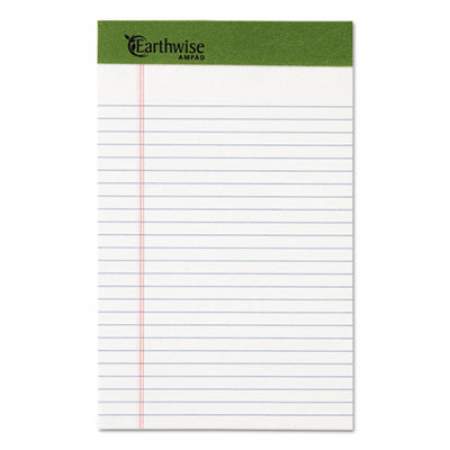 Earthwise by Ampad Recycled Writing Pad, Narrow Rule, Politex Green Headband, 50 White 5 x 8 Sheets, Dozen (20152)