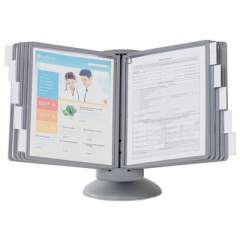Durable SHERPA Motion Desk Reference System, 10 Panels, Gray Borders (553937)