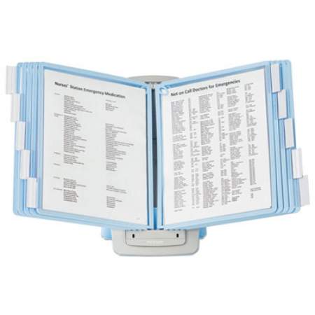 Durable SHERPA Style Desk-Mount Reference System, 20 Sheet Capacity, Blue/Gray (594406)
