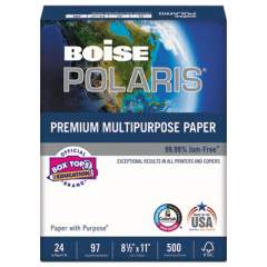Boise POLARIS Premium Multipurpose Paper, 97 Bright, 20lb, 8.5 x 11, White, 500/Ream (POL8511RM)