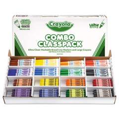 Crayola Crayon and Ultra-Clean Washable Marker Classpack, 8 Colors, 128 Each Crayons/Markers, 256/Box (523348)