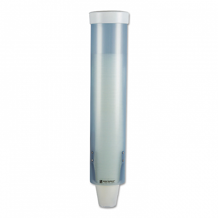 Adjustable Water Cup Dispenser with Removable Cap, For 4 oz to 10 oz Cups, Frosted Blue (C3165FBL)