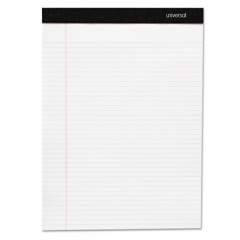 Universal Premium Ruled Writing Pads with Heavy-Duty Back, Wide/Legal Rule, Black Headband, 50 White 8.5 x 11 Sheets, 6/Pack (30630)