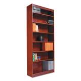 Alera Square Corner Wood Bookcase, Six-Shelf, 35.63"w x 11.81"d x 71.73"h, Medium Cherry (BCS67236MC)