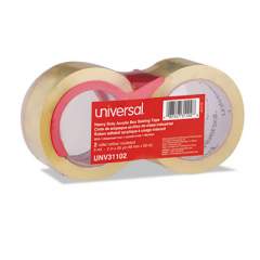 Universal Heavy-Duty Acrylic Box Sealing Tape with Dispenser, 3" Core, 1.88" x 54.6 yds, Clear, 2/Pack (31102)