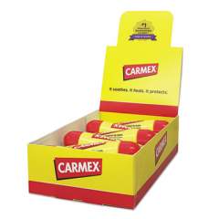 Carmex Moisturizing Lip Balm, Original Flavor, 0.35oz, 12/Box (11313)