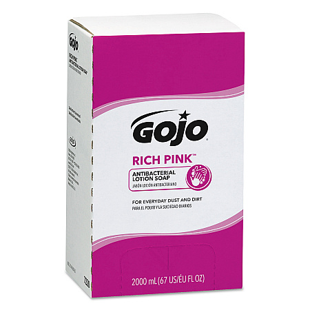 RICH PINK Antibacterial Lotion Soap Refill, Floral Scent, 2,000 mL, 4/Carton (7220)