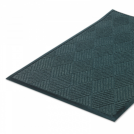 Super-Soaker Diamond Wiper/Scraper Mat, Rectangular, Slate Green Carpeted Surface, 36