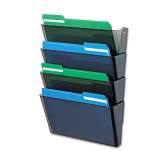 deflecto DocuPocket Stackable Four-Pocket Wall File, Letter, 13 x 4 x 7, Smoke (73402)