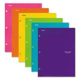 Five Star Four-Pocket Portfolio, 11 x 8.5, Assorted Colors, Trend Design, 6/Pack (38056)