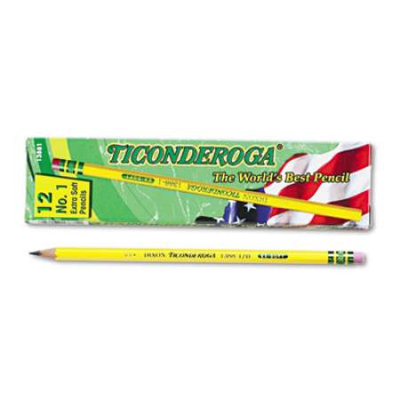 Ticonderoga Pencils, B (#1), Black Lead, Yellow Barrel, Dozen (13881)