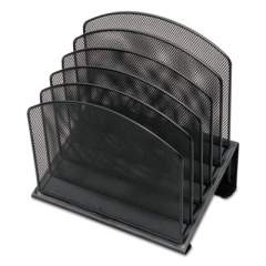 Universal Metal Mesh Tiered File Sorter, 5 Sections, Letter to Legal Size Files, 11.25" x 7.5" x 11.25", Black (20024)
