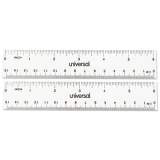 Universal Clear Plastic Ruler, Standard/Metric, 6" Long, Clear, 2/Pack (59025)