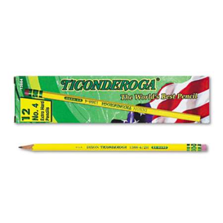 Ticonderoga Pencils, 2H (#4), Black Lead, Yellow Barrel, Dozen (13884)