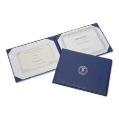AbilityOne 7510004822994 SKILCRAFT Award Certificate Binder, 8 1/2 x 11, Navy Seal, Blue/Gold