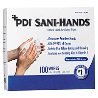 PDI Sani-Hands Instant Hand Sanitizing Wipes, 1-Ply, 8 x 5, White, 1,000/Carton (D43600)