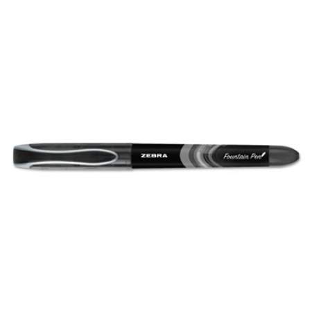 Zebra Fountain Pen, Fine 0.6 mm, Black Ink, Black, Dozen (48310)